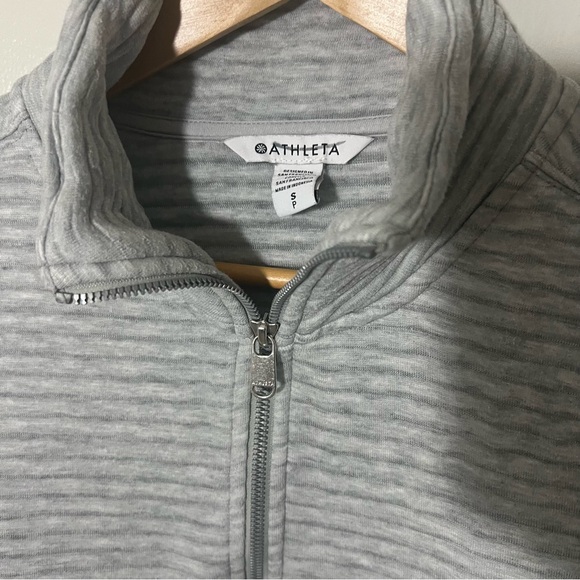 Athleta Half Zip Soft Fleece Pull Over Lightweight Grey Sweater Sz Small - Picture 2 of 6